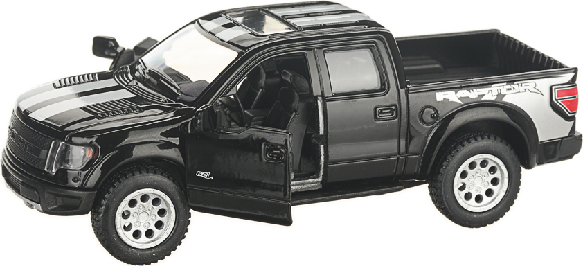 Металлическая машинка Kinsmart 1:46 «2013 Ford F-150 SVT Raptor SuperCrew (С принтом)» KT5365DF инерционная / Черный