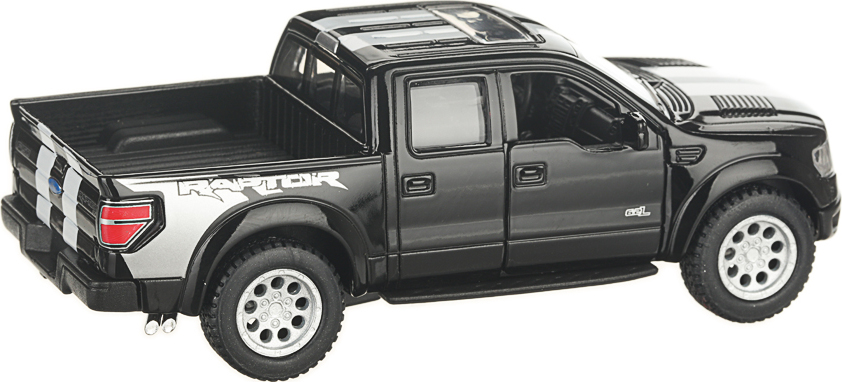 Металлическая машинка Kinsmart 1:46 «2013 Ford F-150 SVT Raptor SuperCrew (С принтом)» KT5365DF инерционная / Черный