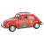 Металлическая машинка Kinsmart 1:32 «1967 Volkswagen Classical Beetle с принтом» KT5057DF, инерционная / Красный