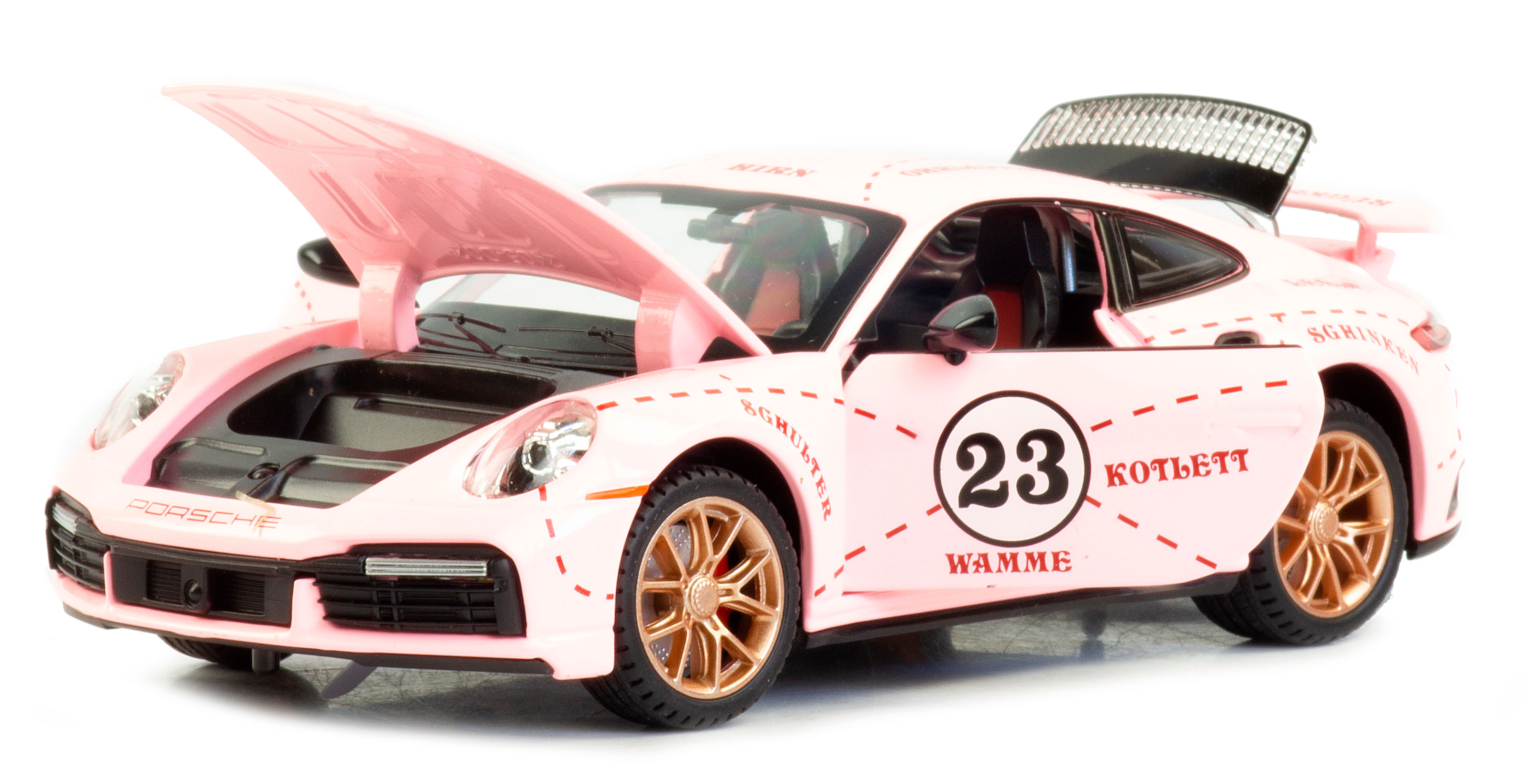 Металлическая машинка Mini Auto 1:24 «Porsche 911 Turbo S» 2405B, 20 см. инерционная, свет, звук / Микс