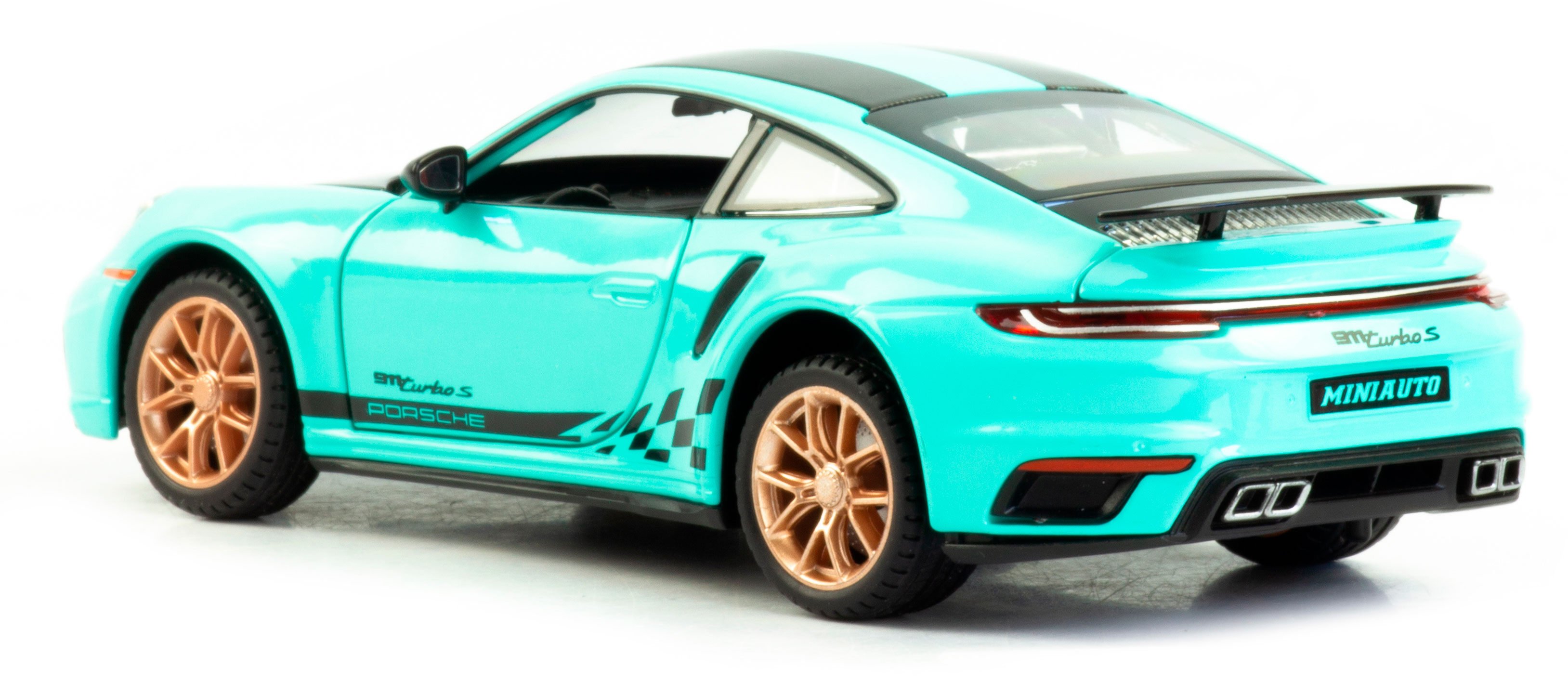 Металлическая машинка Mini Auto 1:24 «Porsche 911 Turbo S» 2405B, 20 см. инерционная, свет, звук / Микс
