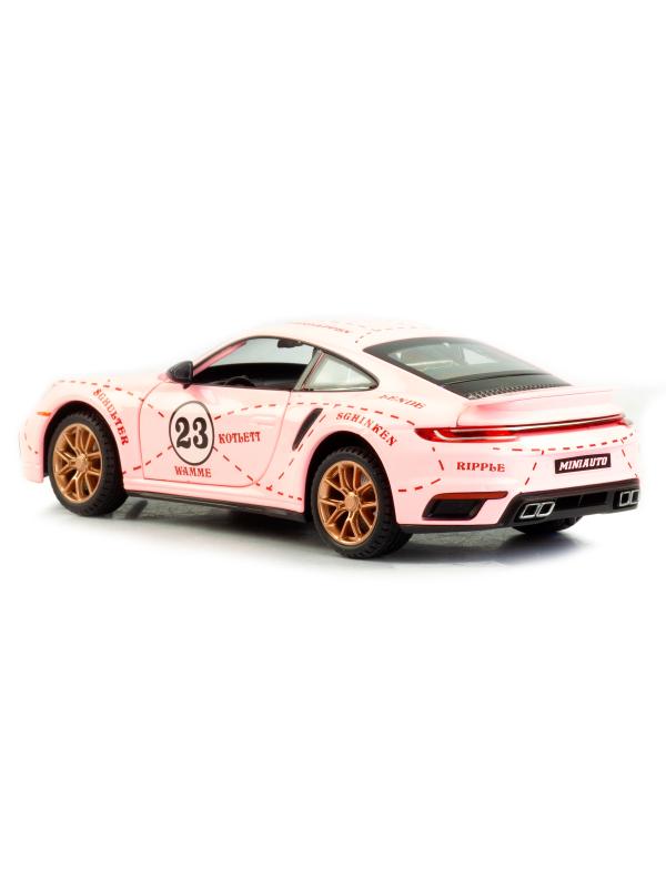 Металлическая машинка Mini Auto 1:24 «Porsche 911 Turbo S» 2405B, 20 см. инерционная, свет, звук / Микс