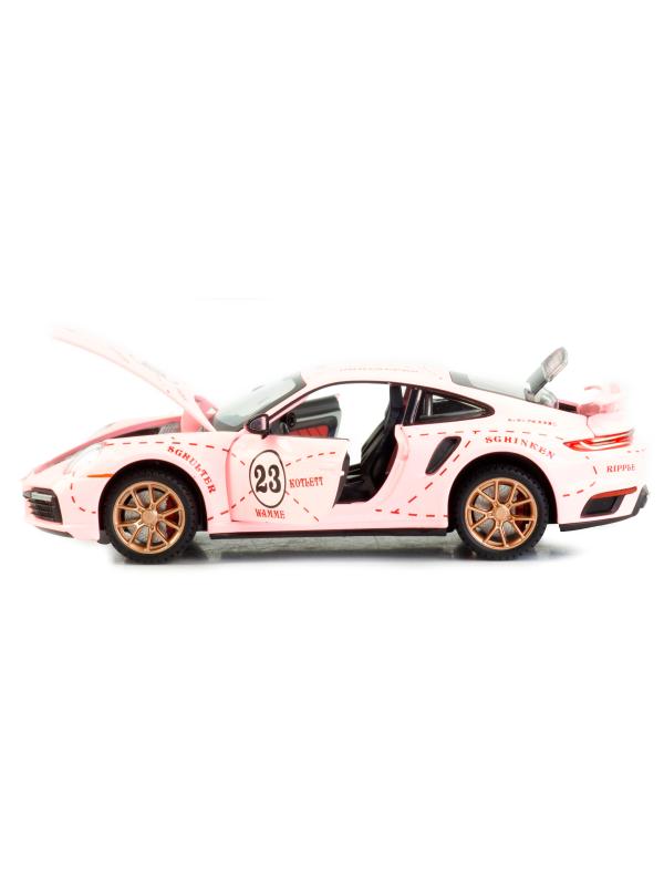 Металлическая машинка Mini Auto 1:24 «Porsche 911 Turbo S» 2405B, 20 см. инерционная, свет, звук / Микс