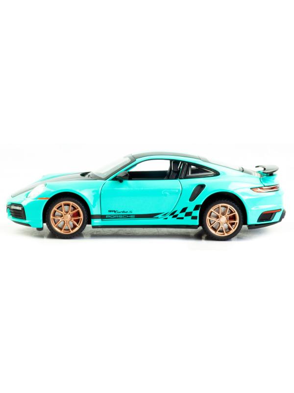 Металлическая машинка Mini Auto 1:24 «Porsche 911 Turbo S» 2405B, 20 см. инерционная, свет, звук / Микс