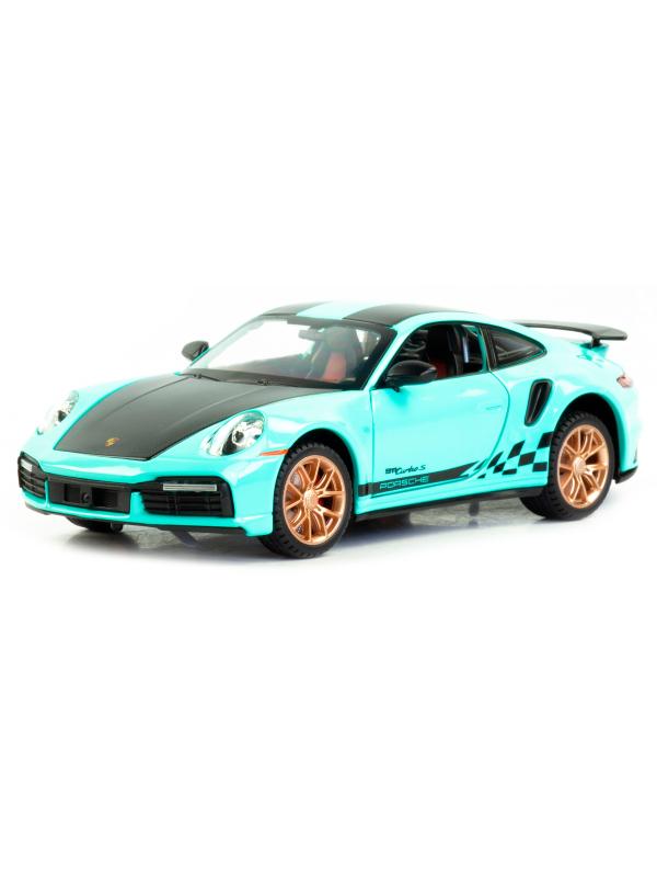 Металлическая машинка Mini Auto 1:24 «Porsche 911 Turbo S» 2405B, 20 см. инерционная, свет, звук / Микс