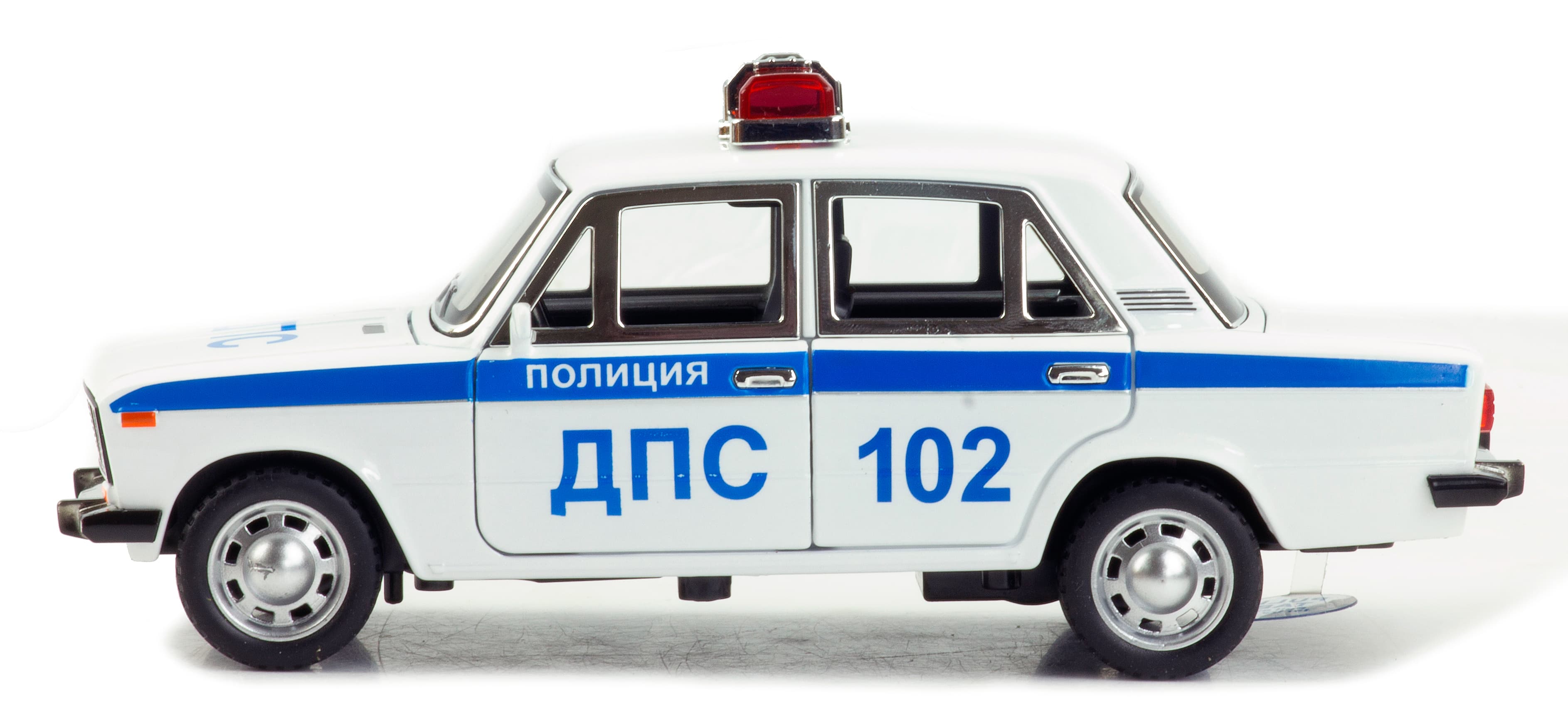Машинка металлическая 1:24 «ВАЗ-2106 Жигули: Полиция ДПС» 2415B, 21 см., инерционная, звук, свет