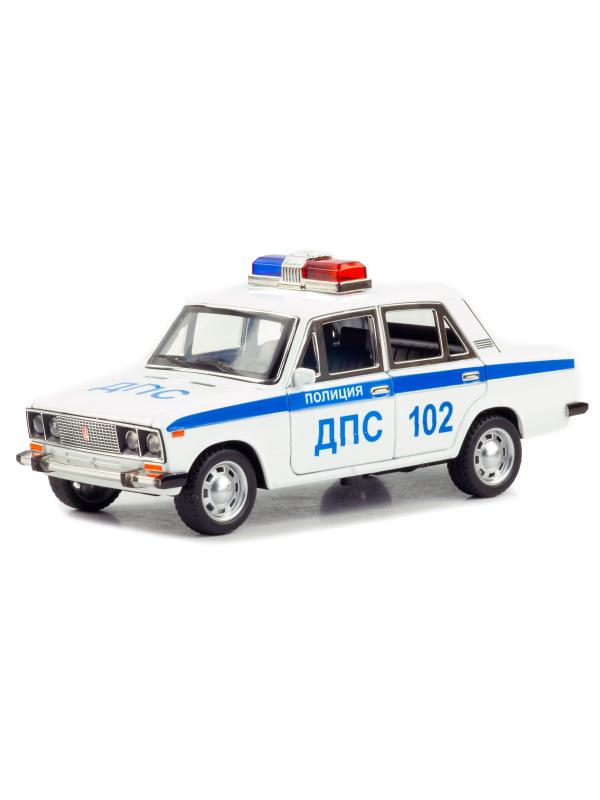 Машинка металлическая 1:24 «ВАЗ-2106 Жигули: Полиция ДПС» 2415B, 21 см., инерционная, звук, свет