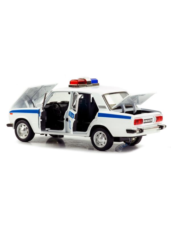 Машинка металлическая 1:24 «ВАЗ-2106 Жигули: Полиция ДПС» 2415B, 21 см., инерционная, звук, свет