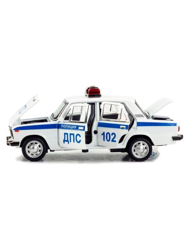 Машинка металлическая 1:24 «ВАЗ-2106 Жигули: Полиция ДПС» 2415B, 21 см., инерционная, звук, свет