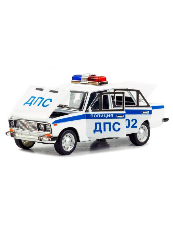 Машинка металлическая 1:24 «ВАЗ-2106 Жигули: Полиция ДПС» 2415B, 21 см., инерционная, звук, свет