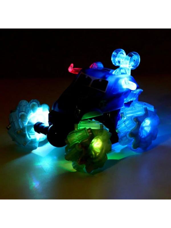 Радиоуправляемая трюковая машинка - перевертыш «Ultimate Stunt Car» 999G-52CS, колеса светятся, музыка, вращение 360, на пульте управления / Оранжевый