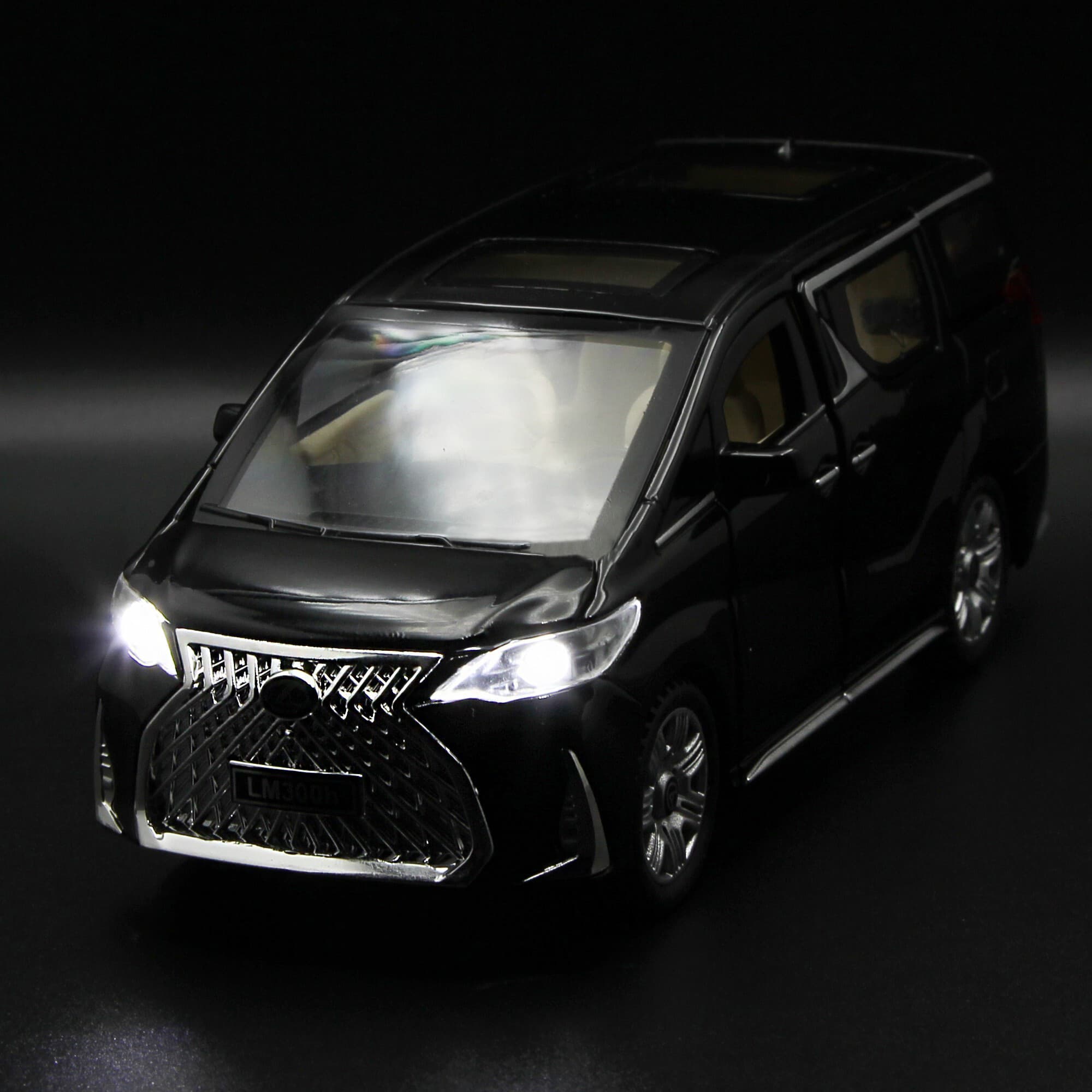 Металлическая машинка Chimei Model 1:32 «Lexus LM300h» А32481 16 см. инерционная, свет, звук / Черный