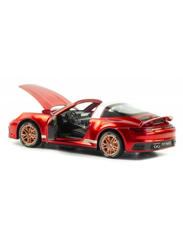 Металлическая машинка Newao Model 1:32 «Porsche 911 Targa» ХА3225В, свет, звук, инерционная / Красный