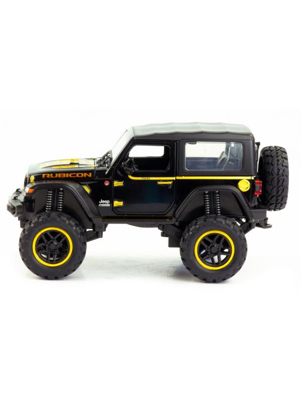 Металлическая машинка Mini Auto 1:20 «Jeep Wrangler Rubicon» 2402B-2, 20 см. инерционная, свет, звук / Черный