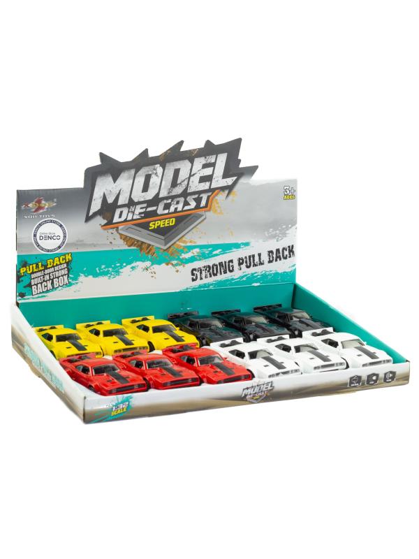 Металлическая машинка XDOF 1:32 «Dodge Challenger» 63206М, 12 см. инерционная, свет, звук / Красный