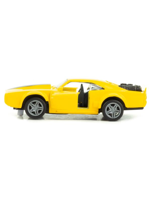 Металлическая машинка XDOF 1:32 «Dodge Challenger» 63206М, 12 см. инерционная, свет, звук / Желтый
