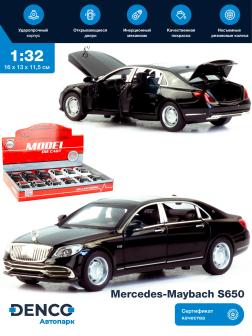 Металлическая машинка Double Horses 1:32 «Mercedes-Maybach S650» 32681, 16.5 см., инерционная, свет, звук / Черный
