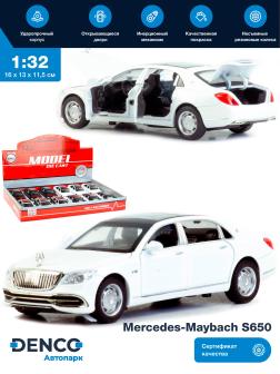 Металлическая машинка Double Horses 1:32 «Mercedes-Maybach S650» 32681, 16.5 см., инерционная, свет, звук / Белый