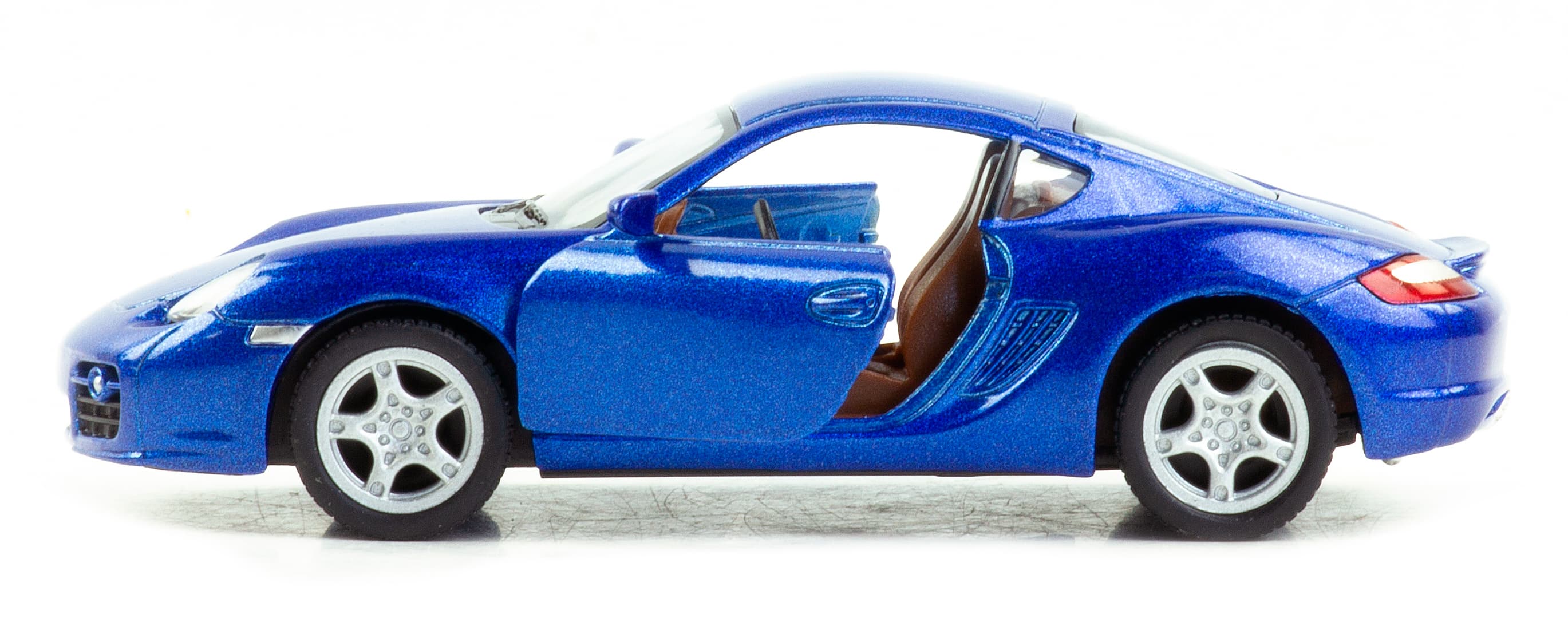 Металлическая машинка Kinsmart 1:34 «Porsche Cayman S» KT5307D, 12,5 см., инерционная / Синий