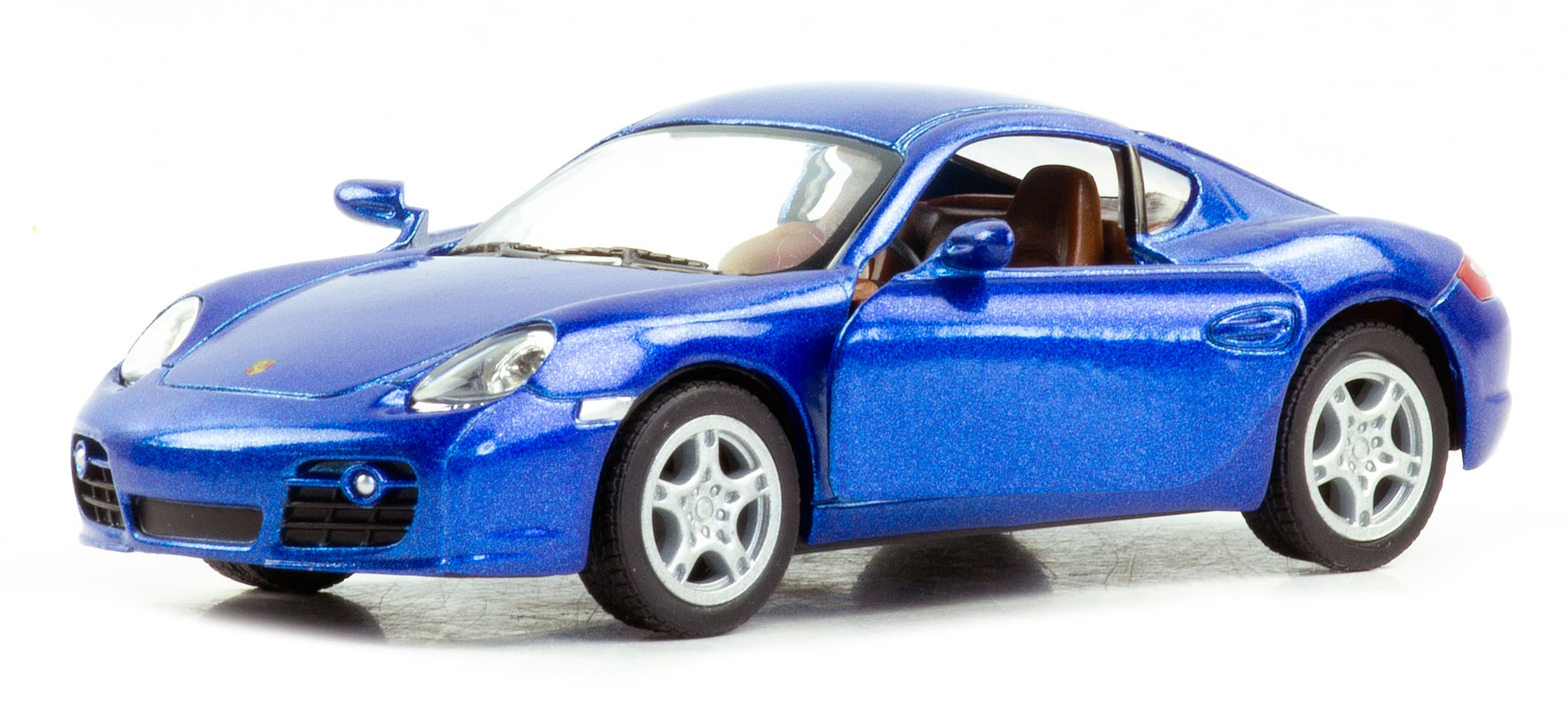 Металлическая машинка Kinsmart 1:34 «Porsche Cayman S» KT5307D, 12,5 см., инерционная / Синий