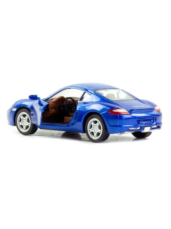 Металлическая машинка Kinsmart 1:34 «Porsche Cayman S» KT5307D, 12,5 см., инерционная / Синий
