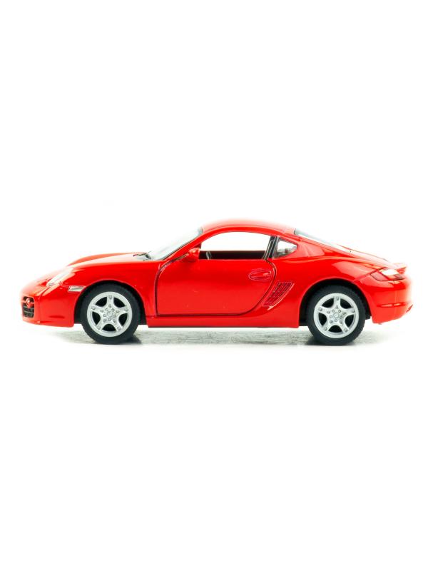 Металлическая машинка Kinsmart 1:34 «Porsche Cayman S» KT5307D, 12,5 см., инерционная / Красный