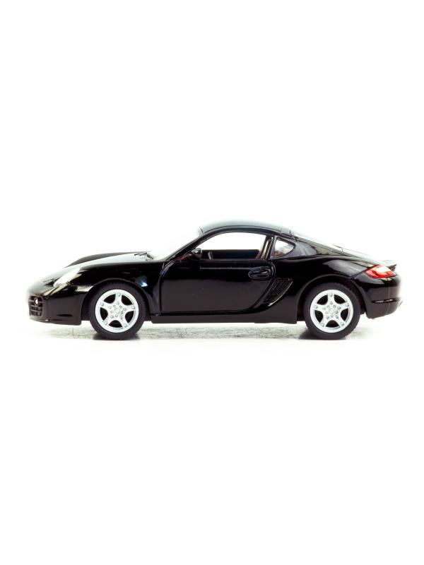 Металлическая машинка Kinsmart 1:34 «Porsche Cayman S» KT5307D, 12,5 см., инерционная / Черный