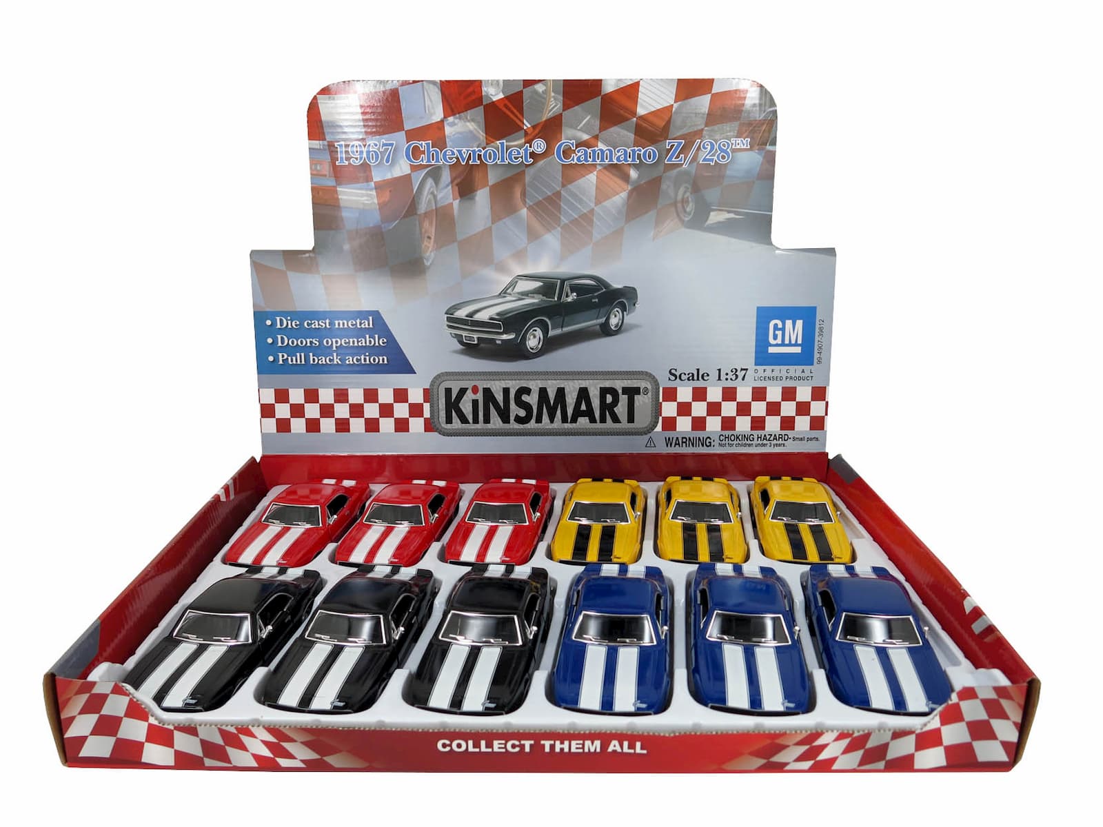 Металлическая машинка Kinsmart 1:38 «1967 Chevrolet Camaro Z/28» KT5341D, инерционная / Желтый