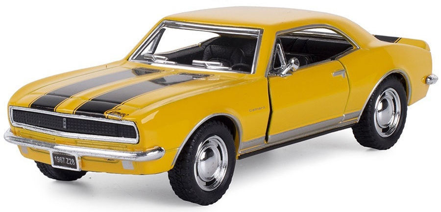 Металлическая машинка Kinsmart 1:38 «1967 Chevrolet Camaro Z/28» KT5341D, инерционная / Желтый