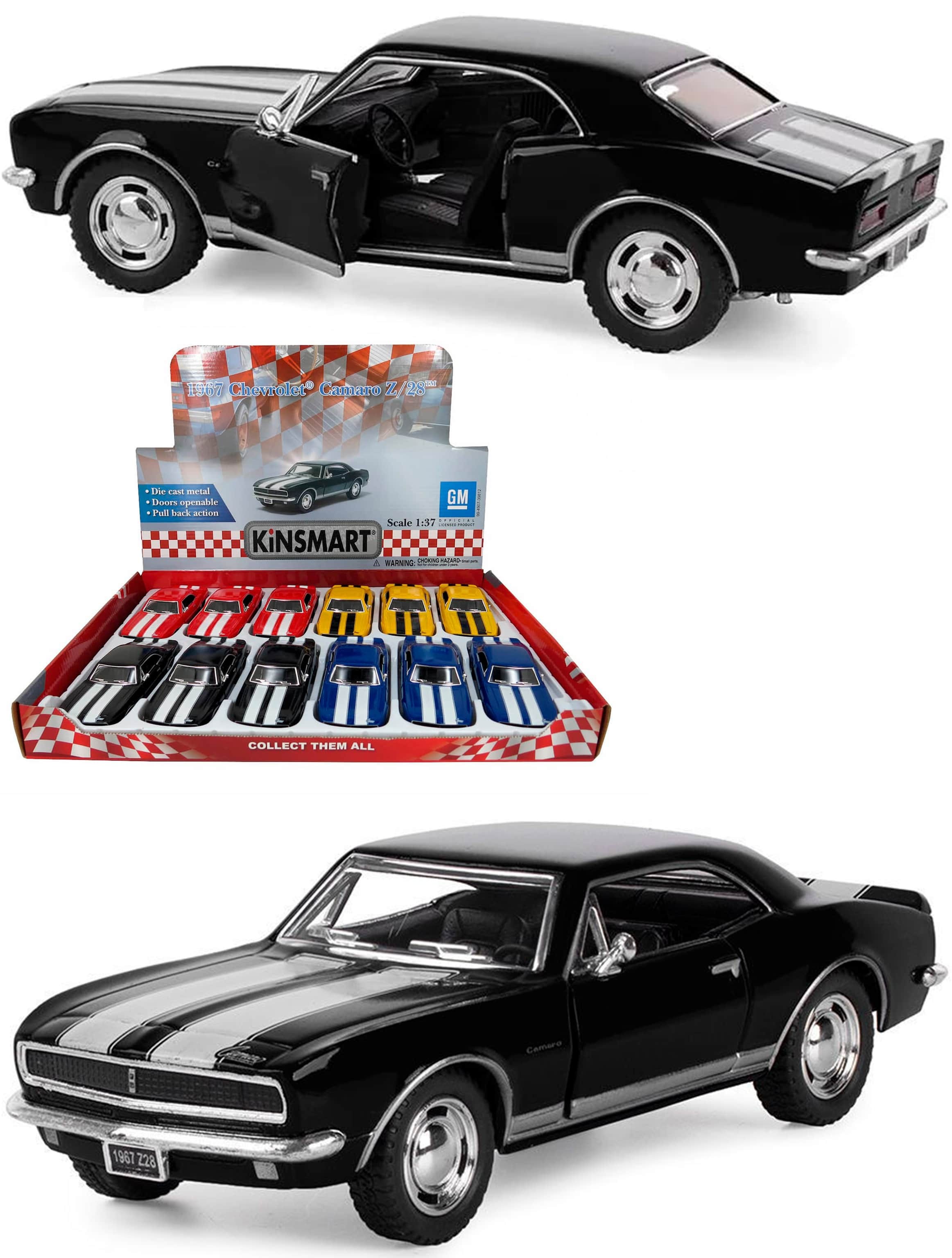 Металлическая машинка Kinsmart 1:38 «1967 Chevrolet Camaro Z/28» KT5341D, инерционная / Черный