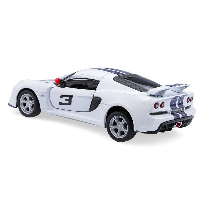 Металлическая машинка Kinsmart 1:32 «2012 Lotus Exige S (C принтом)» KT5361DF инерционная / Белый