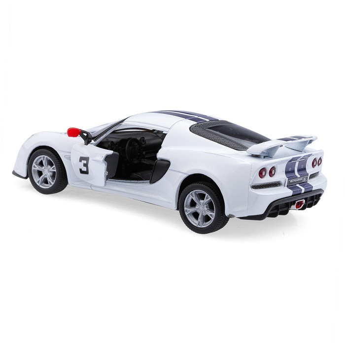 Металлическая машинка Kinsmart 1:32 «2012 Lotus Exige S (C принтом)» KT5361DF инерционная / Белый