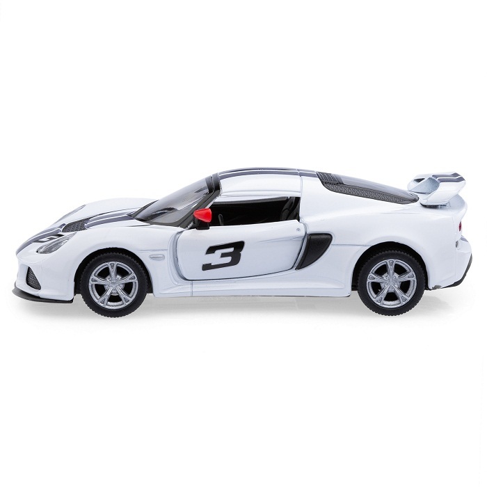 Металлическая машинка Kinsmart 1:32 «2012 Lotus Exige S (C принтом)» KT5361DF инерционная / Белый