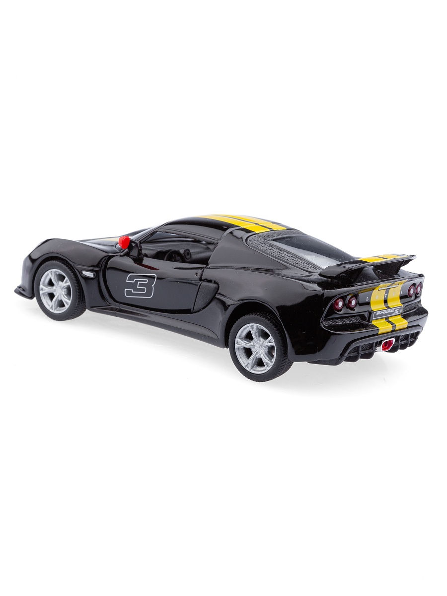 Металлическая машинка Kinsmart 1:32 «2012 Lotus Exige S (C принтом)» KT5361DF инерционная / Черный