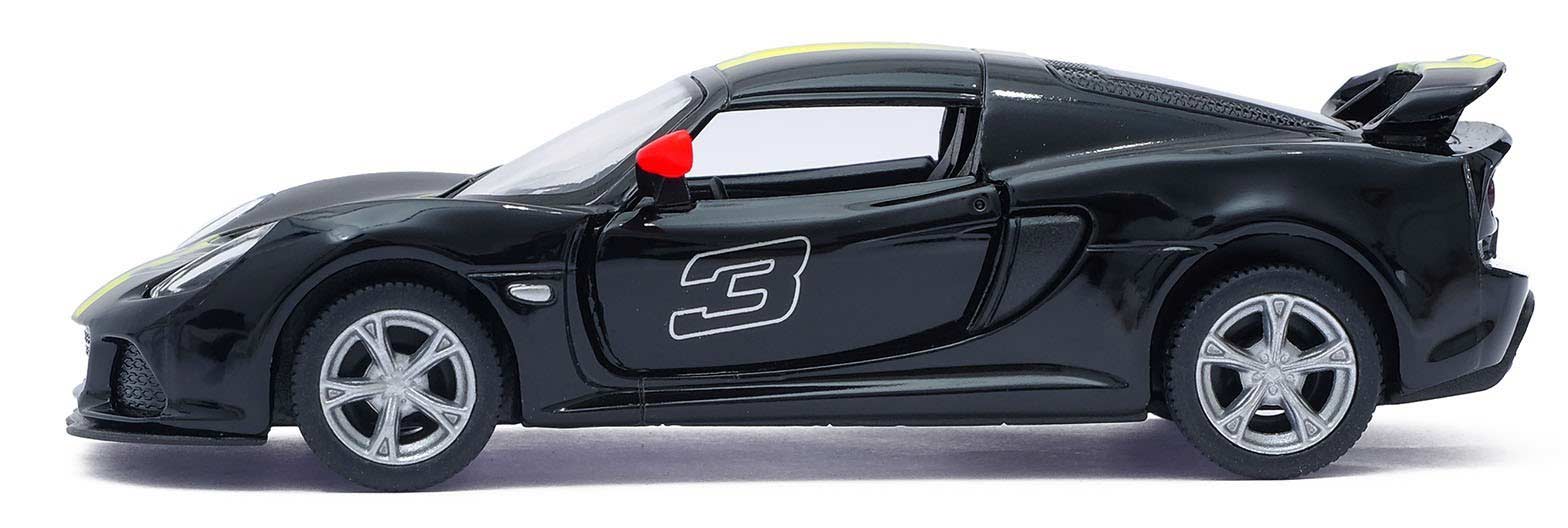 Металлическая машинка Kinsmart 1:32 «2012 Lotus Exige S (C принтом)» KT5361DF инерционная / Черный