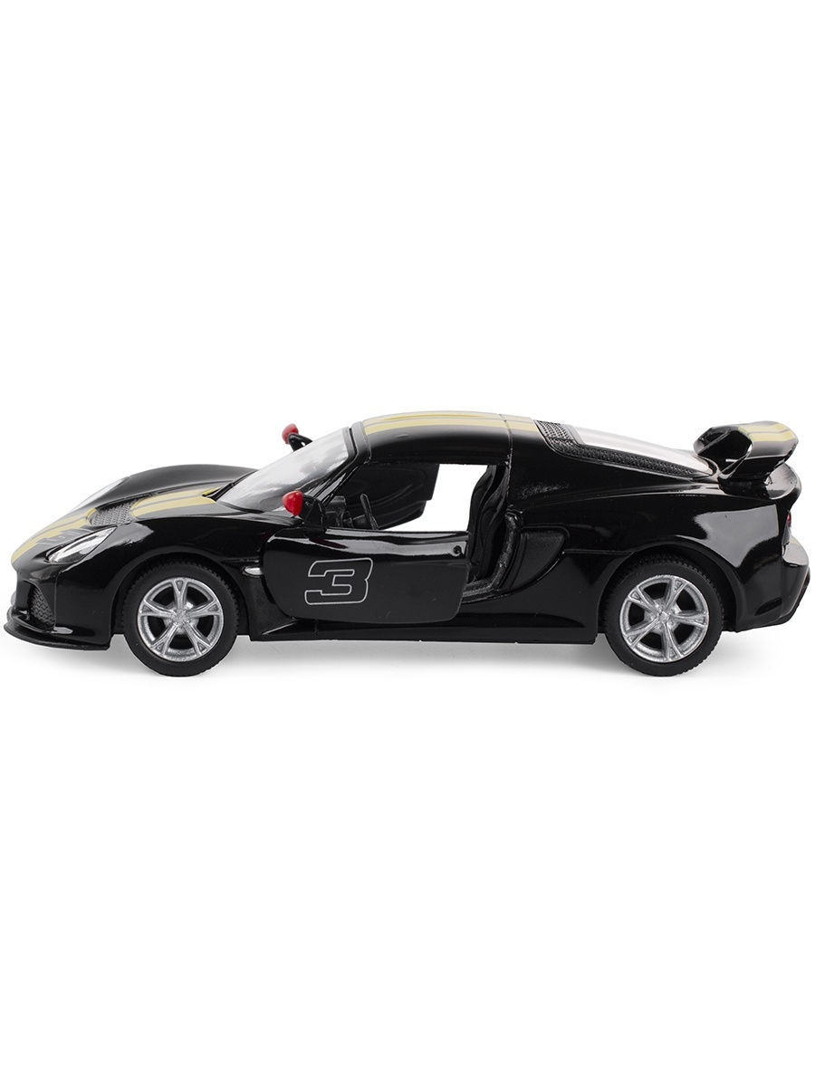 Металлическая машинка Kinsmart 1:32 «2012 Lotus Exige S (C принтом)» KT5361DF инерционная / Черный