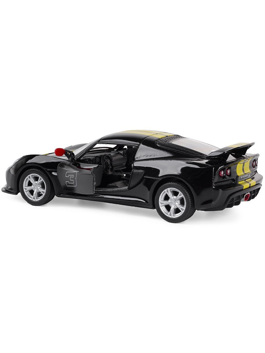 Металлическая машинка Kinsmart 1:32 «2012 Lotus Exige S (C принтом)» KT5361DF инерционная / Черный