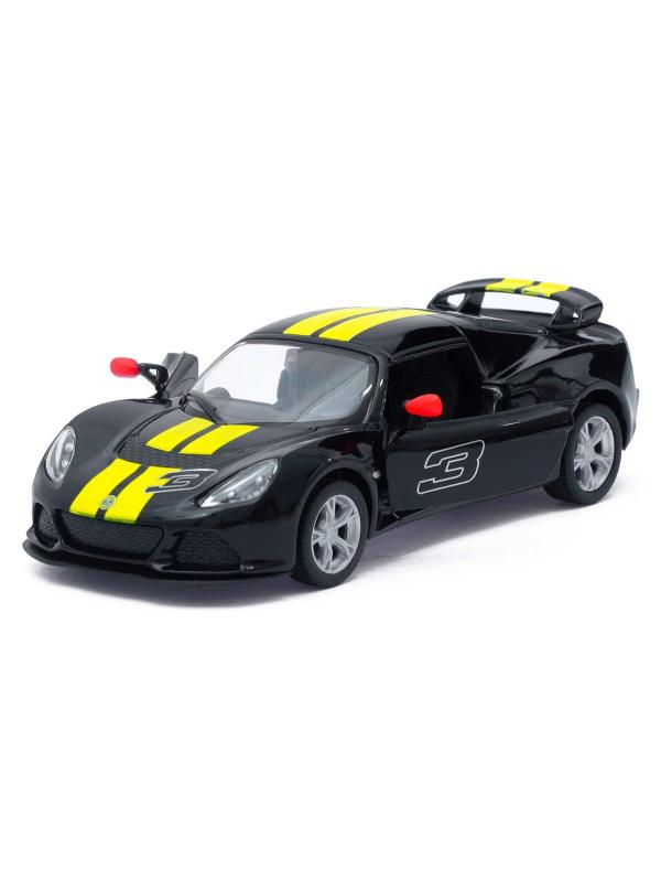 Металлическая машинка Kinsmart 1:32 «2012 Lotus Exige S (C принтом)» KT5361DF инерционная / Черный