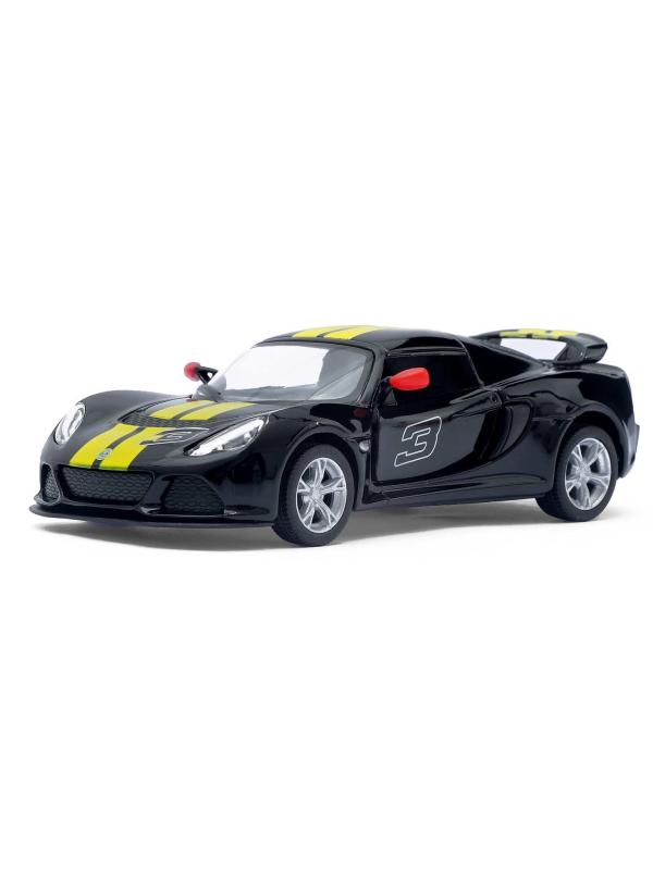 Металлическая машинка Kinsmart 1:32 «2012 Lotus Exige S (C принтом)» KT5361DF инерционная / Черный