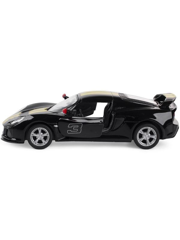 Металлическая машинка Kinsmart 1:32 «2012 Lotus Exige S (C принтом)» KT5361DF инерционная / Черный