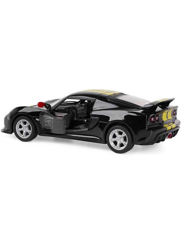 Металлическая машинка Kinsmart 1:32 «2012 Lotus Exige S (C принтом)» KT5361DF инерционная / Черный
