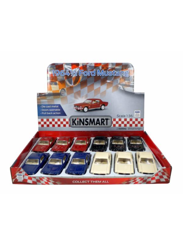 Металлическая машинка Kinsmart 1:36 «1964 1/2 Ford Mustang» KT5351D, инерционная / Синий