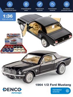 Металлическая машинка Kinsmart 1:36 «1964 1/2 Ford Mustang» KT5351D, инерционная / Черный