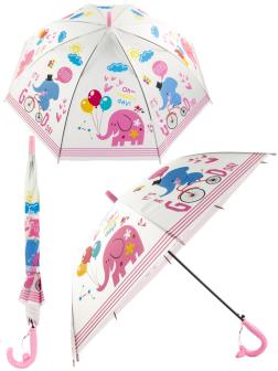 Зонтик детский со свистком, полуавтомат, 80 см., 43413 / Розовый