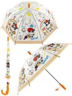 Зонтик детский со свистком, полуавтомат, 80 см., 43413 / Оранжевый