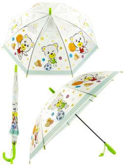 Зонтик детский со свистком, полуавтомат, 80 см., 43413 / Зеленый