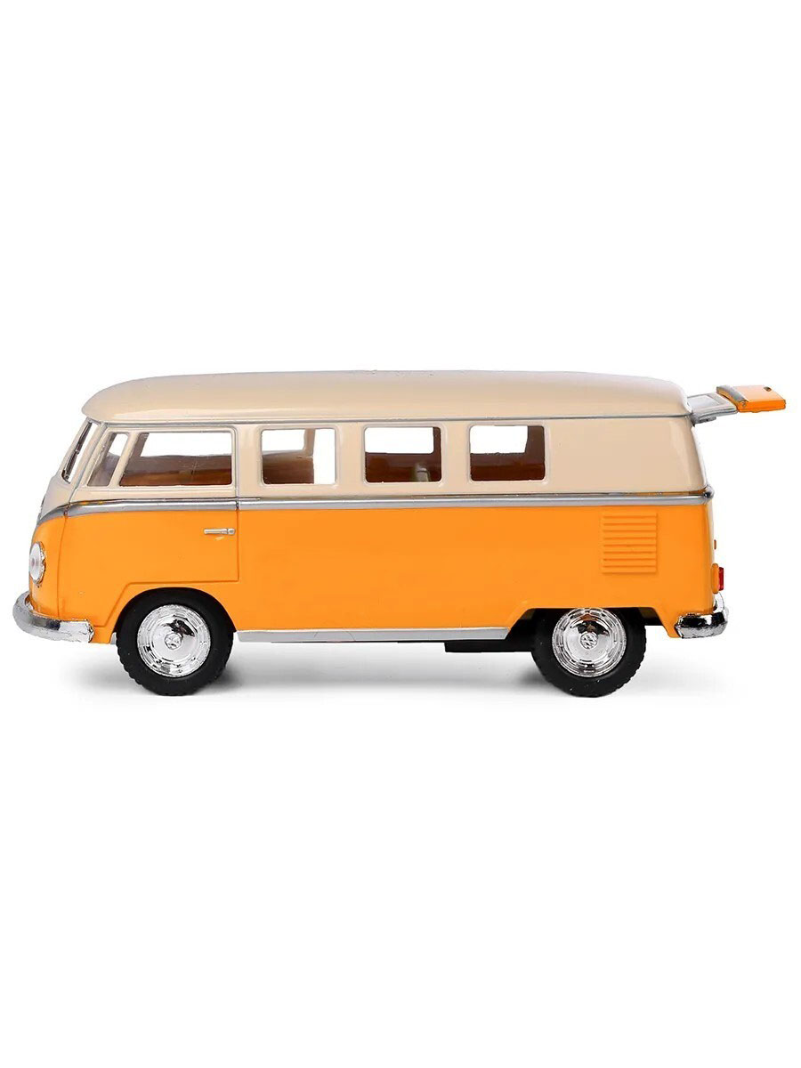 Металлическая машинка Kinsmart 1:32 «1962 Volkswagen Classical Bus (Ivory Top)» KT5377D инерционная / Желтый