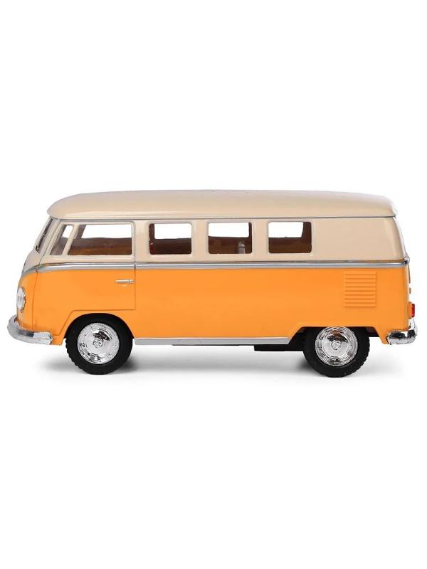 Металлическая машинка Kinsmart 1:32 «1962 Volkswagen Classical Bus (Ivory Top)» KT5377D инерционная / Желтый