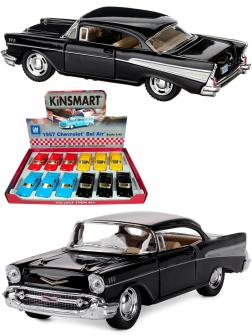 Металлическая машинка Kinsmart 1:40 «1957 Chevrolet Bel Air» KT5313D, инерционная / Черный