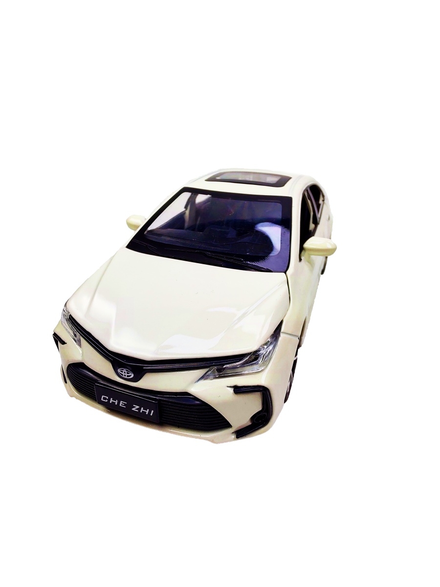Металлическая машинка Che Zhi 1:32 «Toyota Corolla» CZ40A 15.2 см. инерционная, свет, звук / Белый